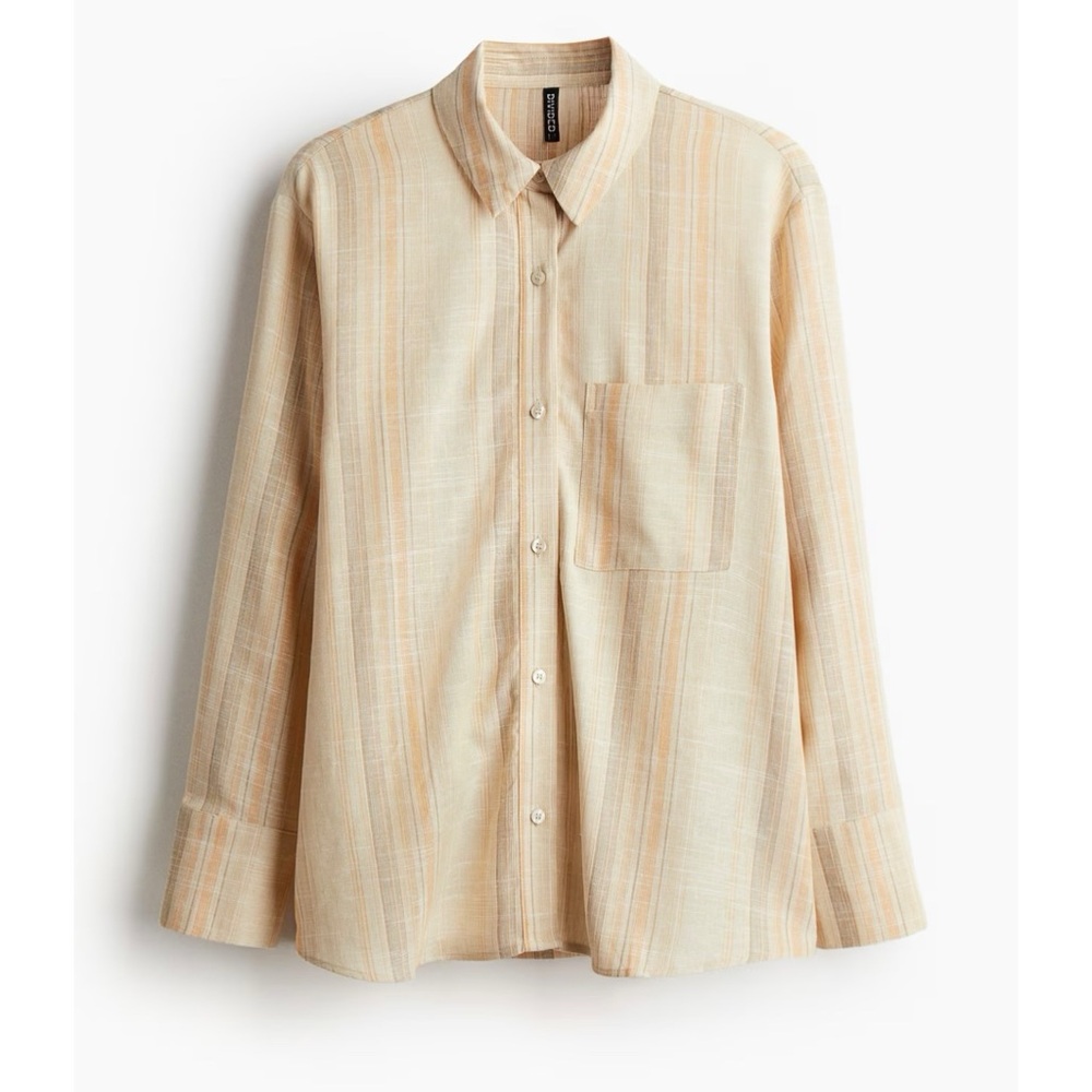 H&M LINEN-BLEND SHIRT size S